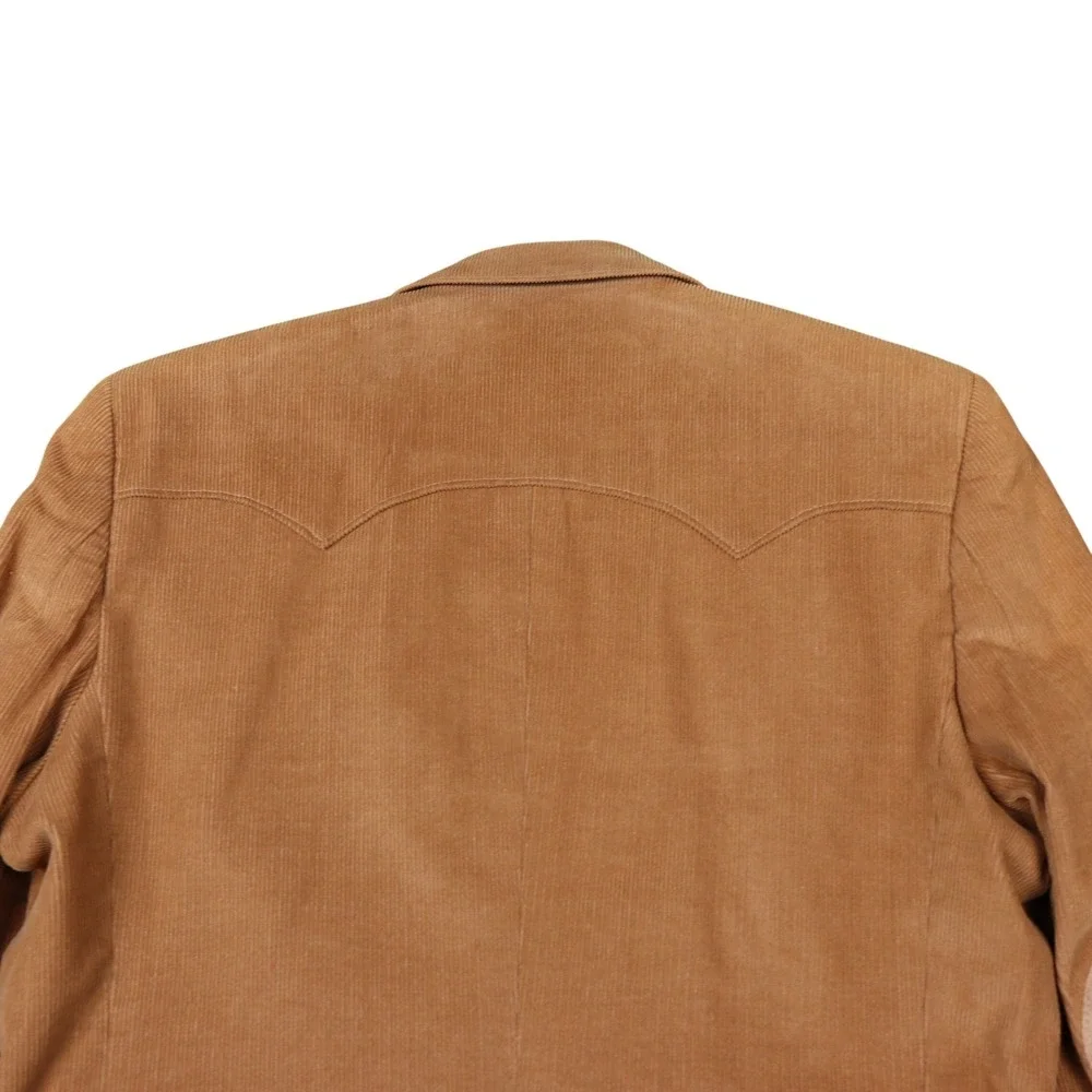 Circle S Mens Tan Corduroy Western Blazer Sport Coat Elbow Patches 44R Vintage